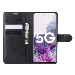Coque Portefeuille pour "SAMSUNG Galaxy S20+ PLUS" Simili-cuir Rabat Protection (NOIR)