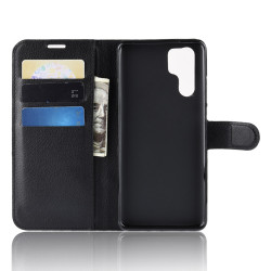 Coque Portefeuille pour "HUAWEI P30 Pro" Simili-cuir Rabat Protection (NOIR)