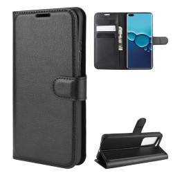 Coque Portefeuille pour "HUAWEI P40" Simili-cuir Rabat Protection (NOIR)