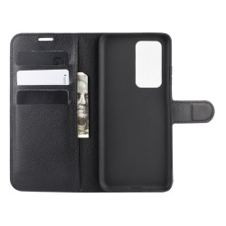 Coque Portefeuille pour "HUAWEI P40" Simili-cuir Rabat Protection (NOIR)