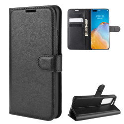 Coque Portefeuille pour "HUAWEI P40 Pro" Simili-cuir Rabat Protection (NOIR)