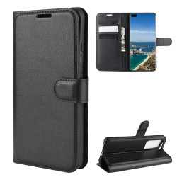 Coque Portefeuille pour "HUAWEI P40 Pro+" Simili-cuir Rabat Protection (NOIR)