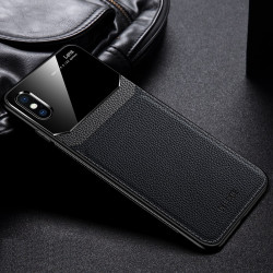 Coque Effet Cuir pour "IPHONE X" APPLE  Plexiglass Protection