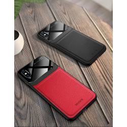 Coque Effet Cuir pour "IPHONE X" APPLE  Plexiglass Protection