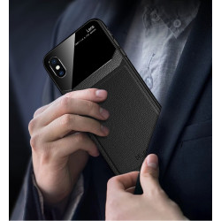 Coque Effet Cuir pour "IPHONE X" APPLE  Plexiglass Protection