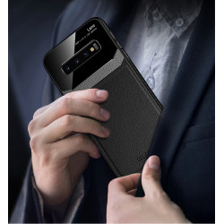 Coque Effet Cuir pour "SAMSUNG Galaxy S10"  Plexiglass Protection
