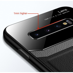 Coque Effet Cuir pour "SAMSUNG Galaxy S10"  Plexiglass Protection