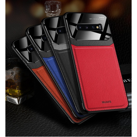 Coque Effet Cuir pour "SAMSUNG Galaxy S10"  Plexiglass Protection