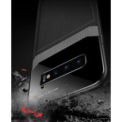 Coque Effet Cuir pour "SAMSUNG Galaxy S10"  Plexiglass Protection