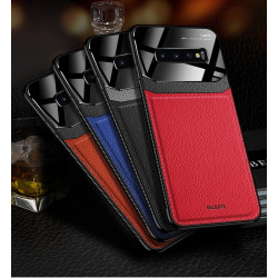 Coque Effet Cuir pour "SAMSUNG Galaxy S10"  Plexiglass Protection