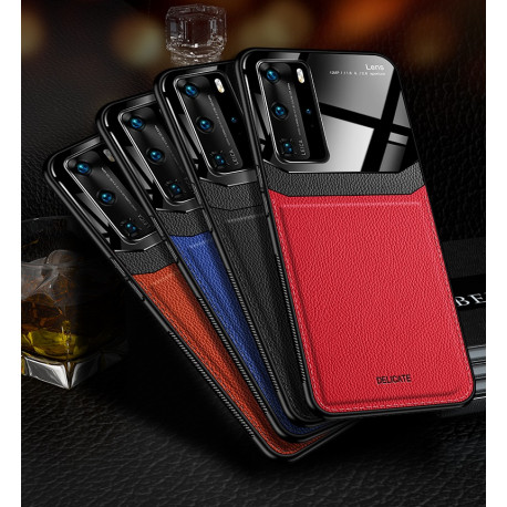 Coque Effet Cuir pour "HUAWEI P40" Plexiglass Protection