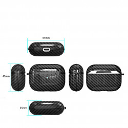 Coque Effet Carbone pour "AirPods Pro" APPLE Boitier de Charge Silicone Design Housse Protection