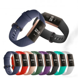 Bracelet Silicone pour FITBIT Charge 3 Grande Taille L 105-133mm Confortable