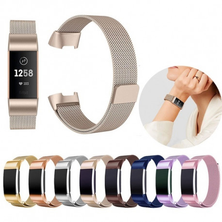 Bracelet en Maille pour FITBIT Charge 3 Taille S 95-103mm Petit Poignet Metal Respirant