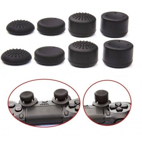 Pack de Protege Joysticks x8 pour Manette PS4 Playstation 4 Silicone Grip Accroche Lot de 8 (NOIR)