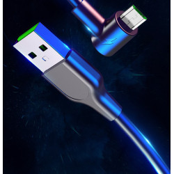 Cable Chargeur Ultra Rapide 1m Micro USB 90° pour Smartphone Android Very Fast Charge 3A (NOIR)