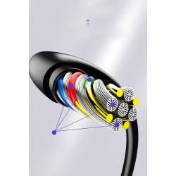 Cable Chargeur Ultra Rapide 1m Micro USB 90° pour Smartphone Android Very Fast Charge 3A (NOIR)