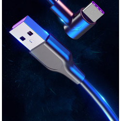 Cable Chargeur Ultra Rapide 1m Type C 90° pour Smartphone Android Very Fast Charge 5A (NOIR)