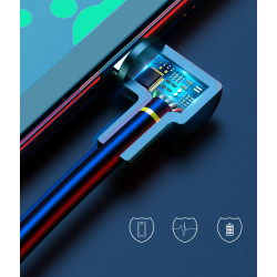 Cable Chargeur Ultra Rapide 1m Type C 90° pour Smartphone Android Very Fast Charge 5A (NOIR)