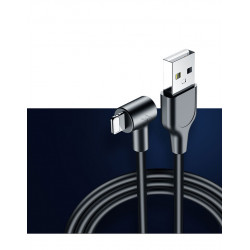 Cable Chargeur Ultra Rapide 1m 90° pour IPHONE Ligthning Very Fast Charge 3A (NOIR)