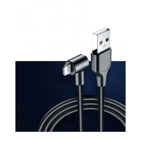 Cable Chargeur Ultra Rapide 1m 90° pour IPHONE Ligthning Very Fast Charge 3A (NOIR)