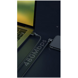 Cable Chargeur Ultra Rapide 1m 90° pour IPHONE Ligthning Very Fast Charge 3A (NOIR)