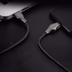 Cable Chargeur Ultra Rapide 1m Type C Cobra pour Smartphone Android Very Fast Charge 5A (NOIR)