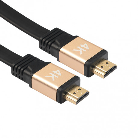 Cable HDMI Plat 4K Male 3m Gold 3D FULL HD Television Ecran 1080p Rallonge (OR)
