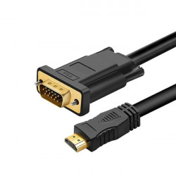 Cable HDMI Male Vers VGA Male Adaptateur Gold FULL HD PC Ecran 1080p (NOIR)