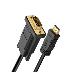 Cable HDMI Male Vers VGA Male Adaptateur Gold FULL HD PC Ecran 1080p (NOIR)