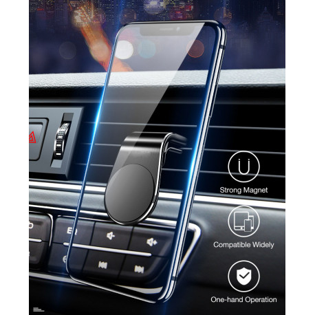 Support Voiture Aimant Pince pour Smartphone Ventilateur Universel Magnetique (NOIR)