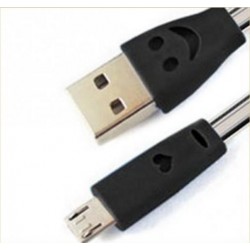 Cable Smiley Micro USB pour Smartphone LED Lumière Android Chargeur USB Connecteur