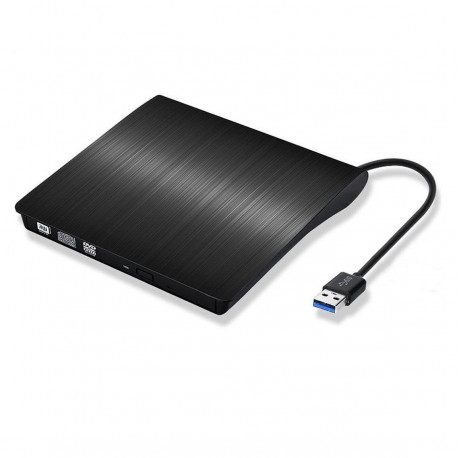 Lecteur/Graveur CD-DVD-RW USB 3.0 pour PC Branchement Portable Externe (NOIR)