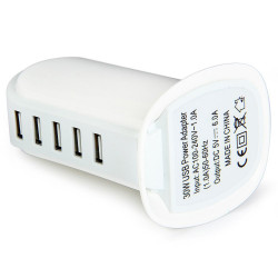 Hub Tour 5 ports USB 2.0 pour Mac et PC Multi-prises Adaptateur (BLANC)