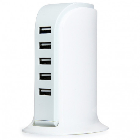 Hub Tour 5 ports USB 2.0 pour Mac et PC Multi-prises Adaptateur (BLANC)