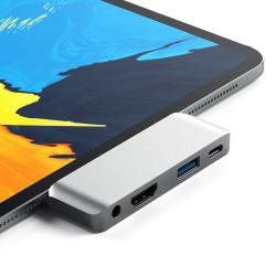 Adaptateur 4 en 1 Type C pour Mac Femelle HDMI Jack USB (ARGENT)