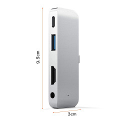 Adaptateur 4 en 1 Type C pour Mac Femelle HDMI Jack USB (ARGENT)