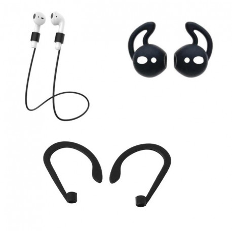 Pack accessoires pour Airpods (Fils + Tour D'oreilles + Accroche Oreilles) Silicone