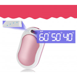 Chauffe Mains Rechargeable Batterie pour Smartphone 5200mAh USB Chaufferette Reutilisable Lumiere Electrique
