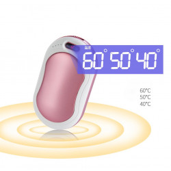 Chauffe Mains Rechargeable Batterie pour Smartphone 5200mAh USB Chaufferette Reutilisable Lumiere Electrique