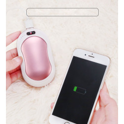 Chauffe Mains Rechargeable Batterie pour Smartphone 5200mAh USB Chaufferette Reutilisable Lumiere Electrique