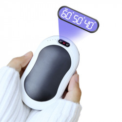 Chauffe Mains Rechargeable Batterie pour Smartphone 5200mAh USB Chaufferette Reutilisable Lumiere Electrique