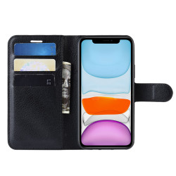 Coque Portefeuille pour "IPHONE 11" APPLE Simili-cuir Rabat Protection (NOIR)