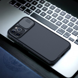 Coque Protection Cameras pour "IPHONE 12 Pro" APPLE Coulissant Cache (NOIR)