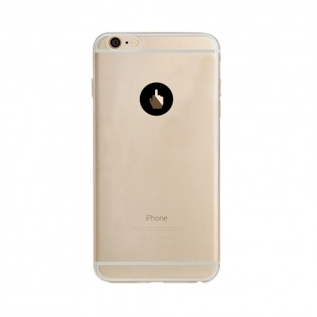 Coque Silicone IPHONE 6/6S Doigt d'honneur Fun APPLE Fuck Main Pomme Transparente Protection Gel Souple
