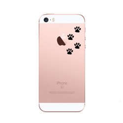 Coque Silicone IPHONE 5/5S/SE Pattes de Chat Fun APPLE Traces Cat Empreintes Pomme Transparente Protection Gel Souple