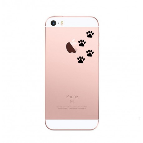 Coque Silicone IPHONE 5/5S/SE Pattes de Chat Fun APPLE Traces Cat Empreintes Pomme Transparente Protection Gel Souple