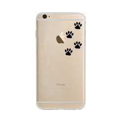 Coque Silicone IPHONE 6/6S Pattes de Chat Fun APPLE Empreintes Cat Traces Pomme Transparente Protection Gel Souple