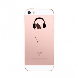 Coque Silicone IPHONE 5/5S/SE Casque Fun APPLE Ecouteurs Pomme Musique Transparente Protection Gel Souple