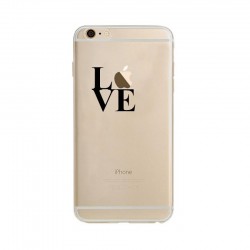 Coque Silicone IPHONE Love Fun APPLE Amour Pomme Transparente Protection Gel Souple